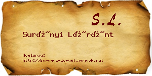 Surányi Lóránt névjegykártya
